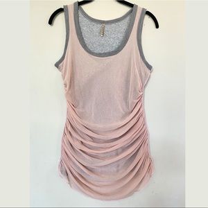 Pete Pink Grey Layered Tank Top